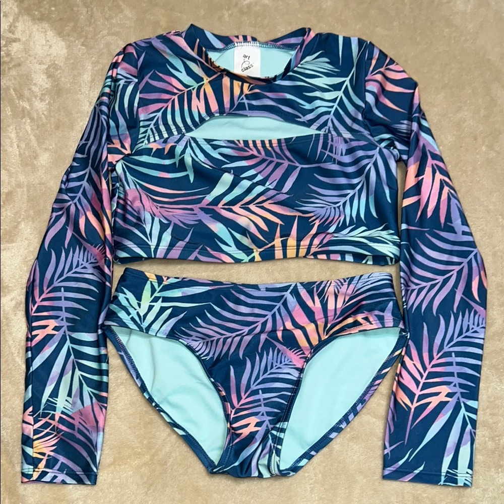 Roxy Kids Swim Set - Tropical Blue and Pink